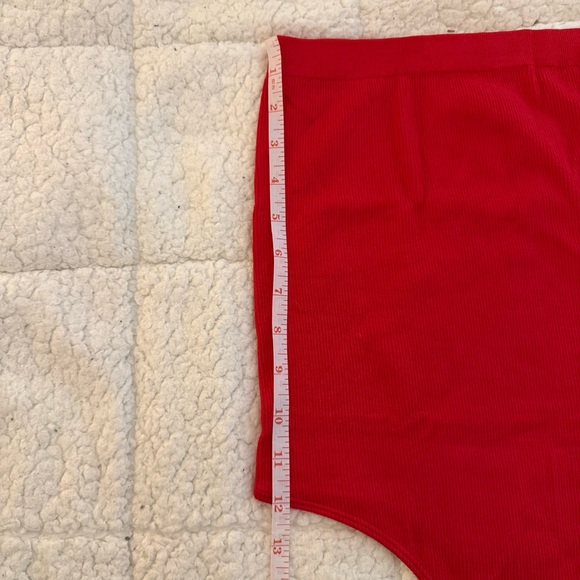 SWS Red Ribbed High-Waist Bodysuit - Picture 4 of 8